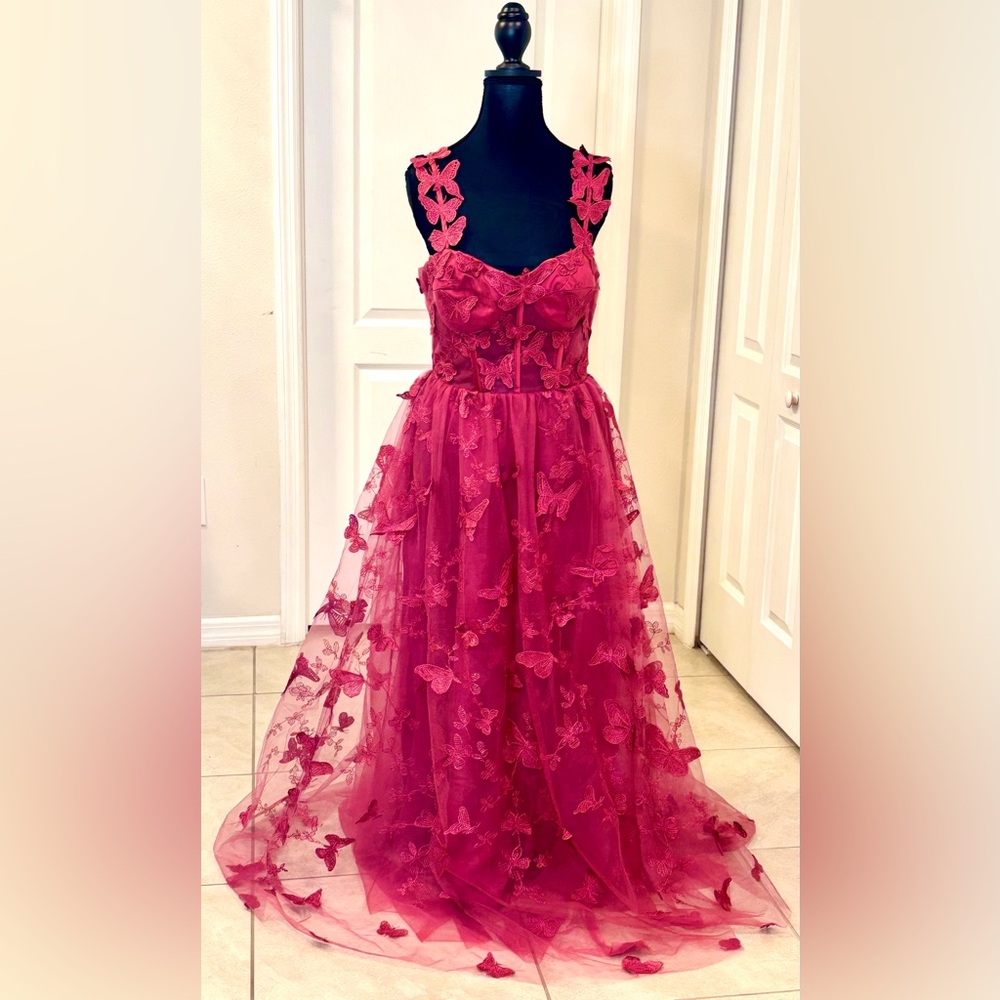 AO YAN Pink Sleeveless Spaghetti Strap Sundress